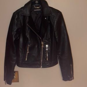 Black leather-style jacket